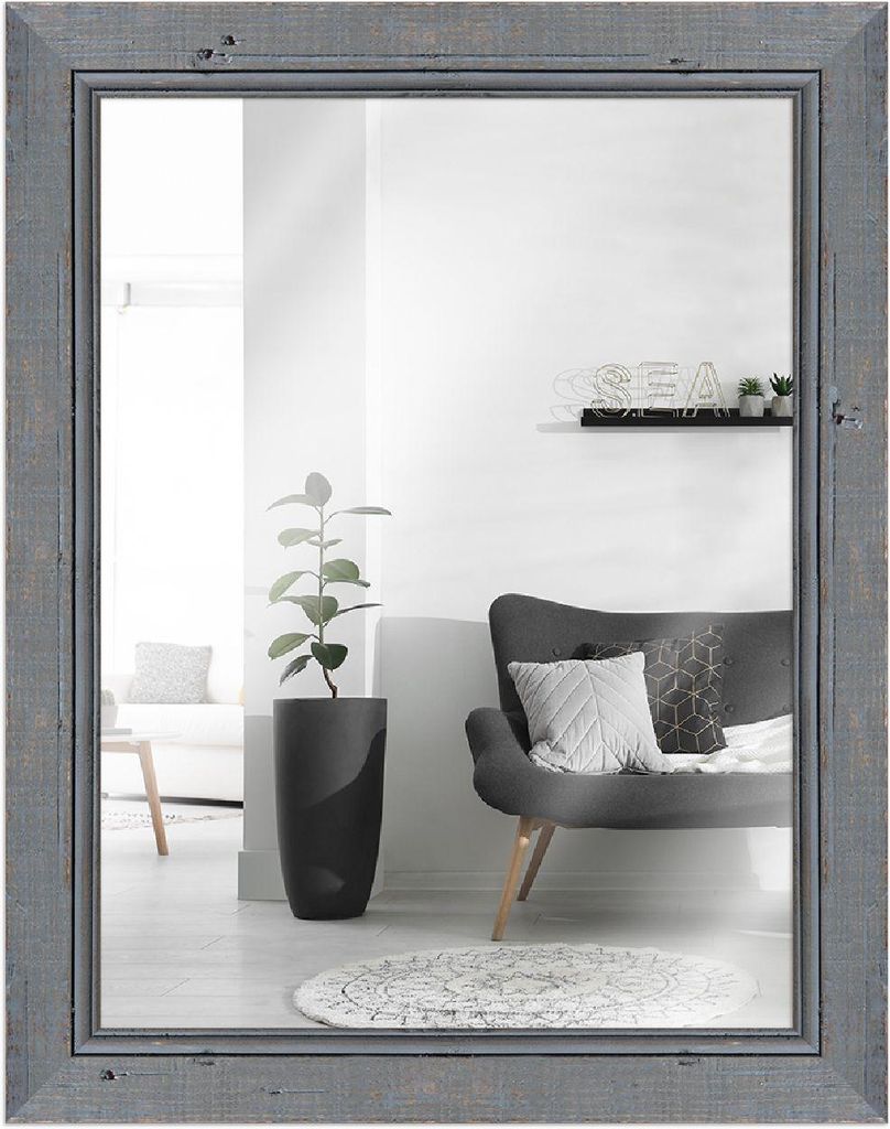 MendeFrames Wandspiegel H660 Shabby-Chic 60x80 cm grau