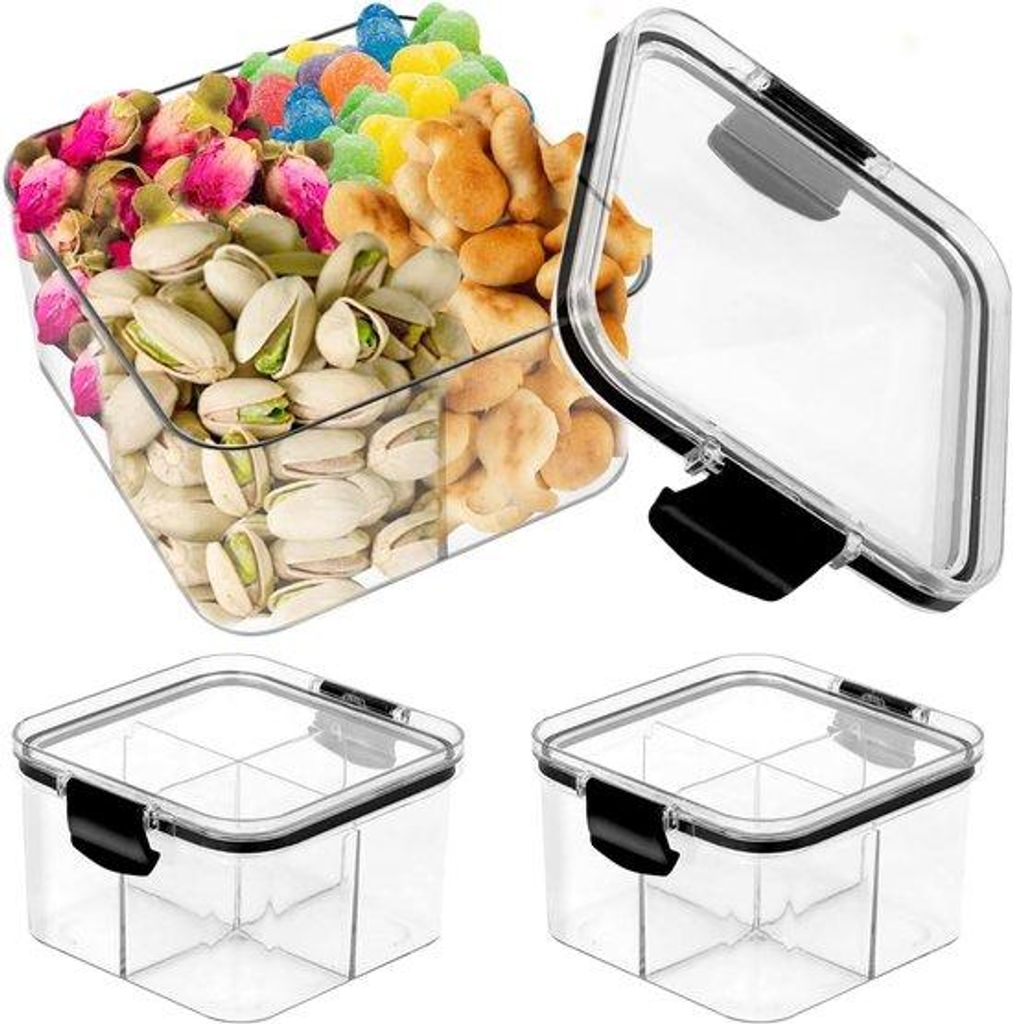Kunststoffen Snackbox für den Tisch, 4-Teilige Box, 2 Stück