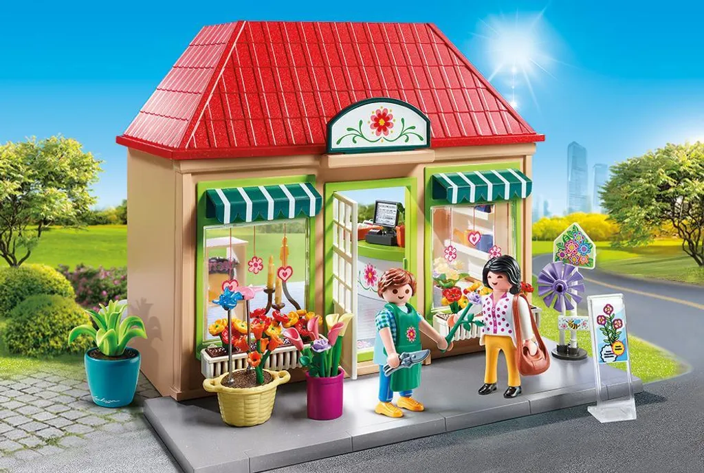 PLAYMOBIL 70016 Magasin de Fleurs Coloré avec Décoration Personnalisable