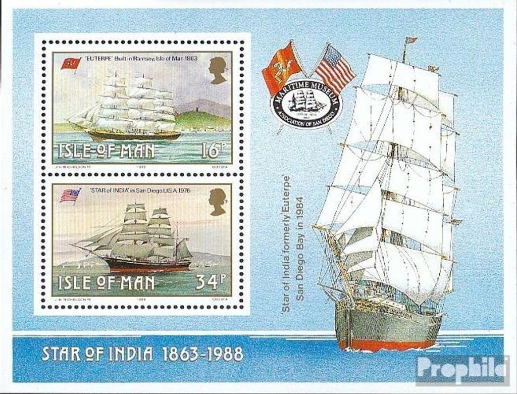 Briefmarken GB - Isle of Man 1988 Mi Block10 (kompl.Ausg.) Produktbild 
