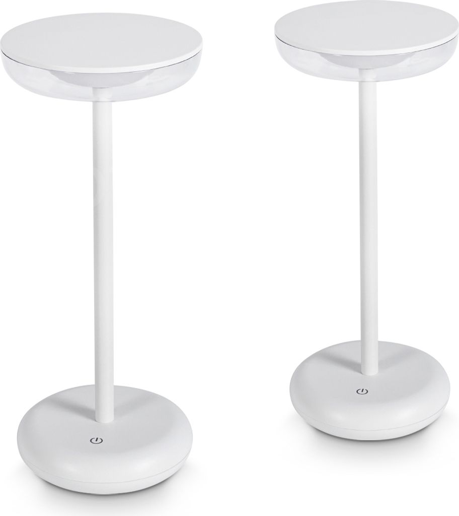 Montigli dimmbare Tischlampe aus Kunststoff in Weiß