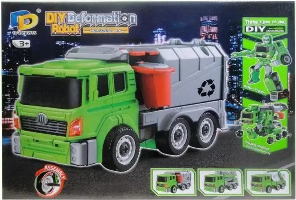 Camion poubelle 2-en-1 robotisé Twister - Jeu d'imagination complet
