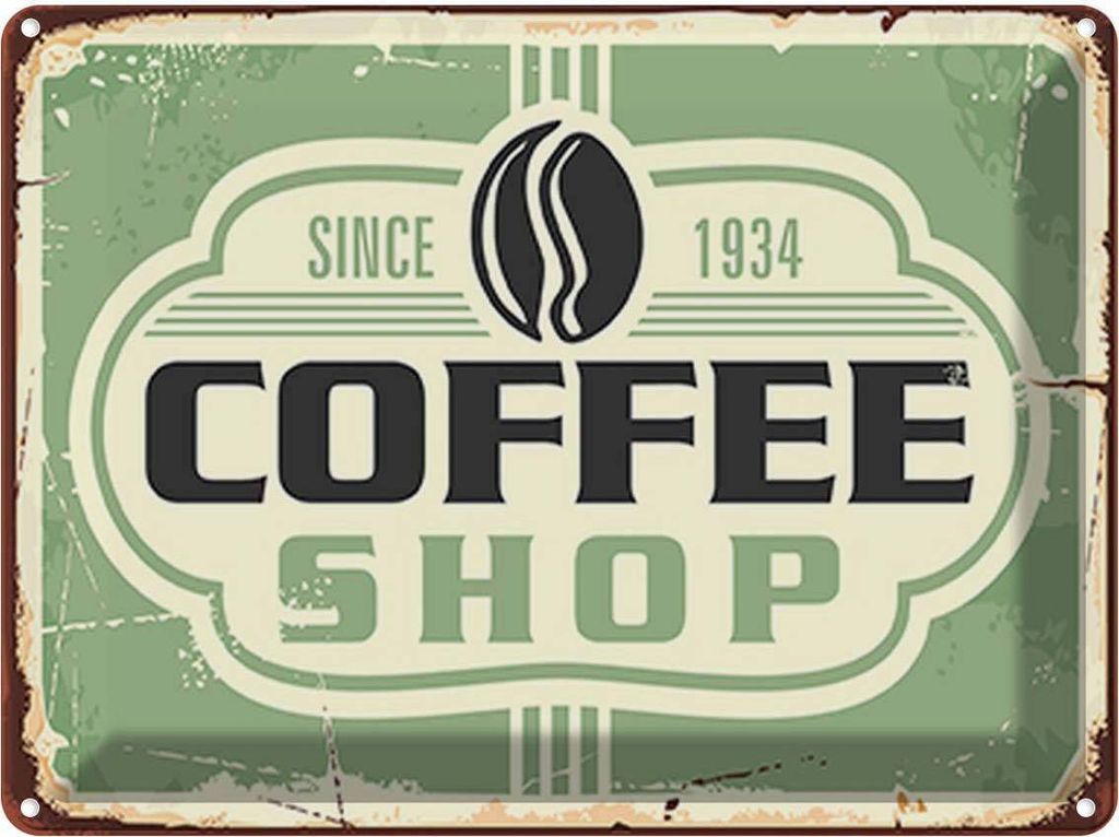 vianmo Blechschild 30x40 cm Kaffee Coffee Shop since 1934 Essen Trinken