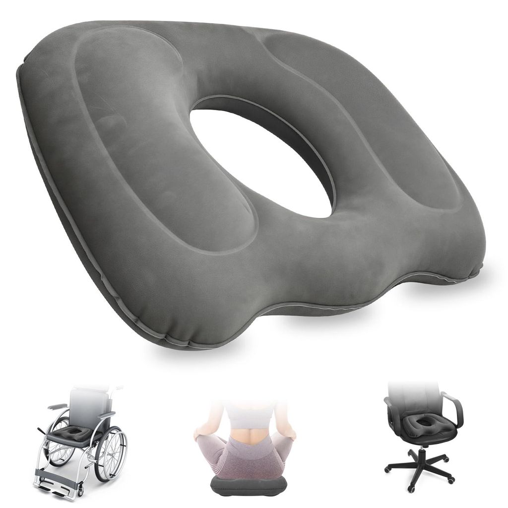Sitzkissen gegen Hämorrhoiden, Donut-Kissen, aufblasbarer Sitzring, Steißbeinstütze, orthopädisches Kissen gegen postoperative Schmerzen und Dr...
