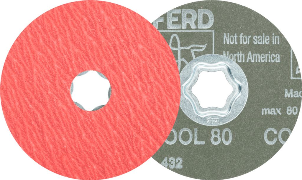 PFERD TOOLS COMBICLICK Keramikkorn Fiberscheibe Ø 100mm CO-COOL80 für Edelstahl