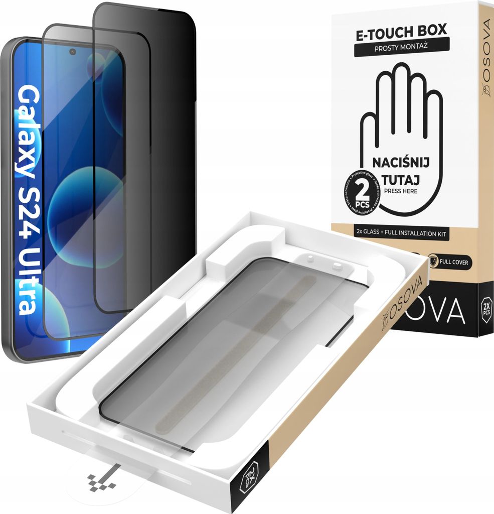 PRIVATISIERUNGSGLAS OSOVA für Samsung S24 Ultra SCHNELL MIT APLIKATOR 2 Stück