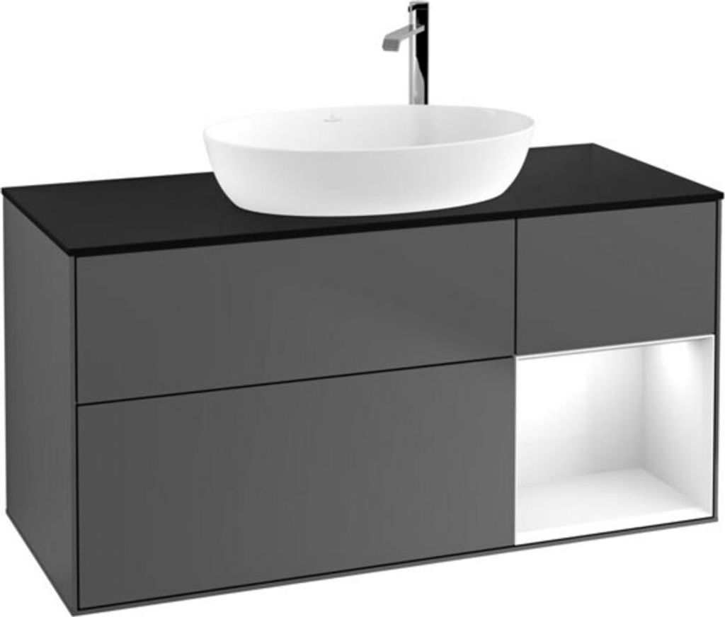 V&B Waschtischunterschrank Finion 120cm, Pl b m, Rg g wh. Lac, Anthrac. m