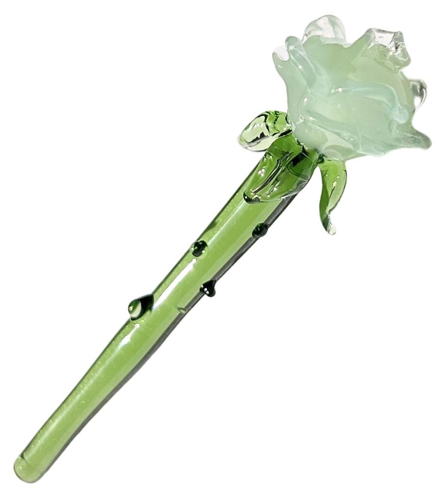 1 Stück/1 Set Mini-Glasrosen-Dekoration mit Stiel, handgefertigte Glasblumenfigur, mundgeblasener Blumenstrauß als Dekoration für Wohnzimmer.