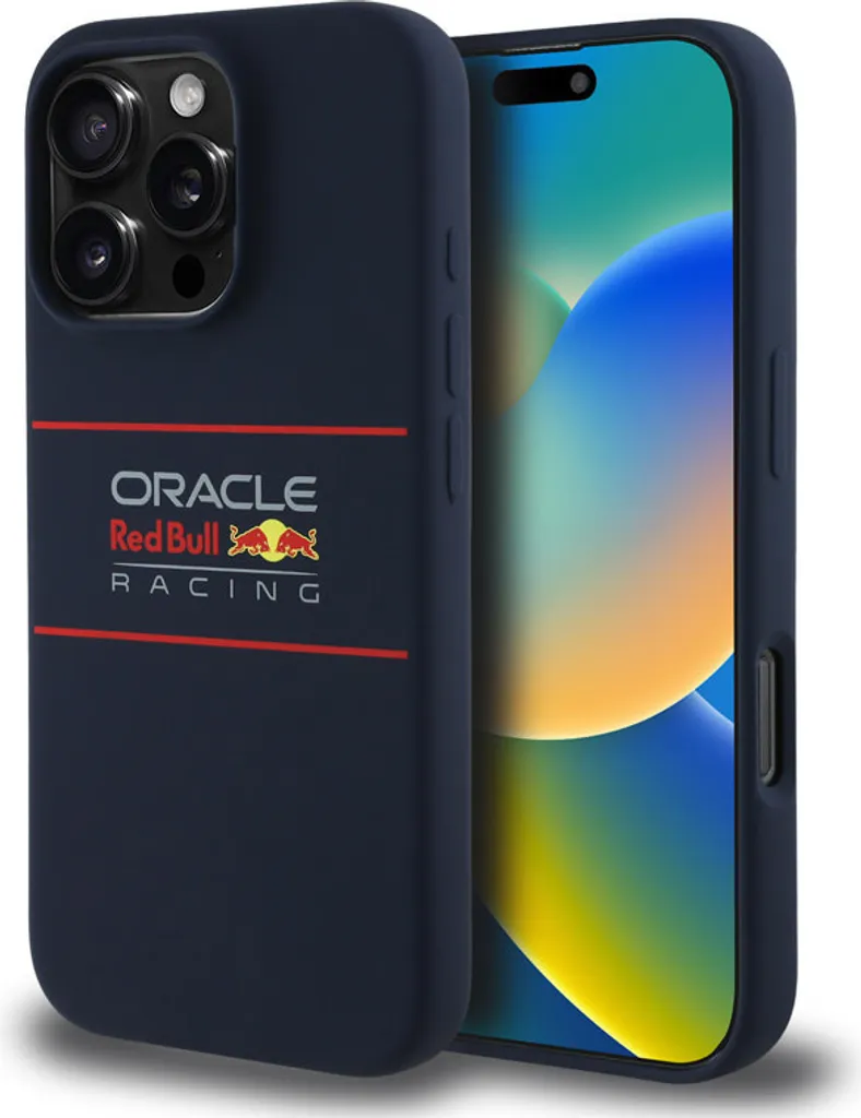 Custodia iPhone 16 Pro Max Red Bull MagSafe Silicone Navy Minimal