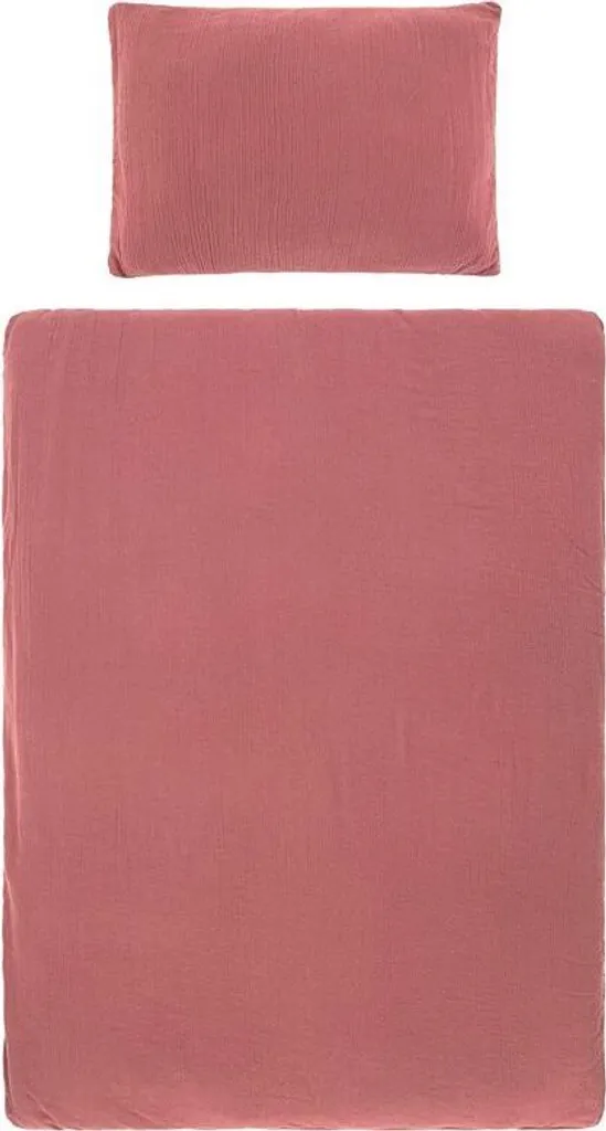 Housse de couette en mousseline de coton GOTS bois de rose 100x140 cm