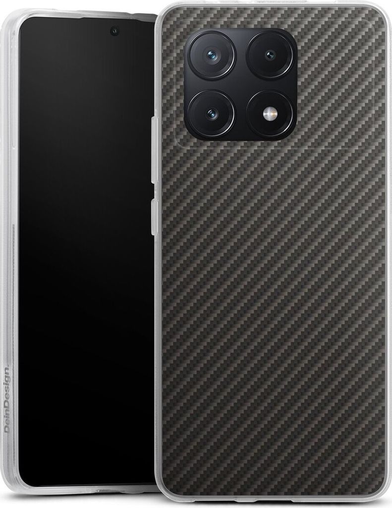 DeinDesign Handyhülle für Xiaomi Poco X6 Pro Silikon Hülle Case Smartphone Schutzhülle Carbon Metallic Look Muster