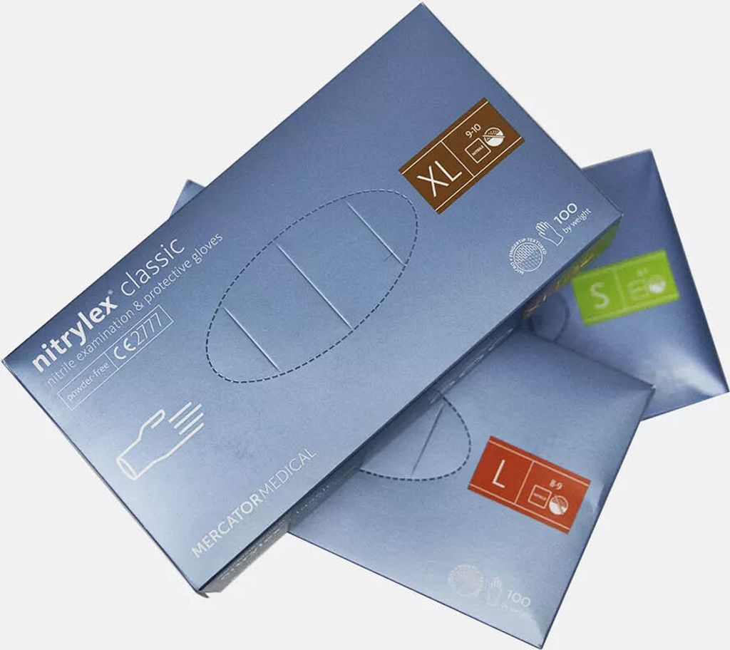 MERCATOR Nitrylex Classic Blau Einmalhandschuhe, Produktbild 7