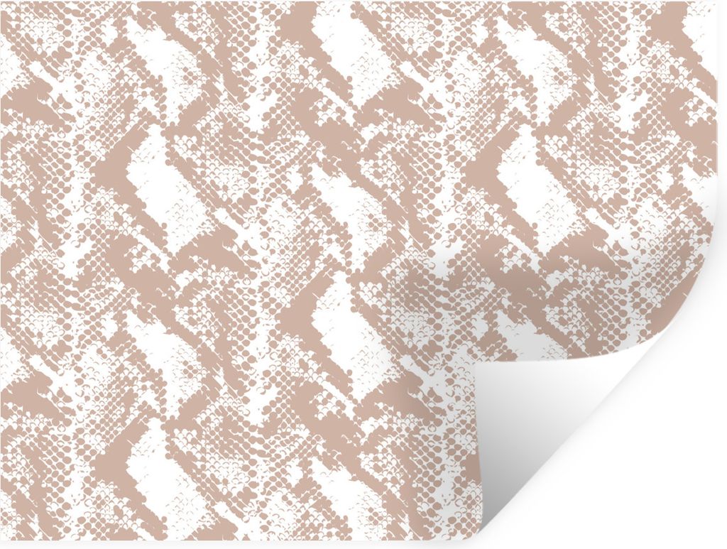 MuchoWow Wandtattoo Wandsticker Wandaufkleber Tiermuster - Schlange - Schuppen - Pastell 120x90 cm Selbstklebend und Repositionierbar - Aufkleber