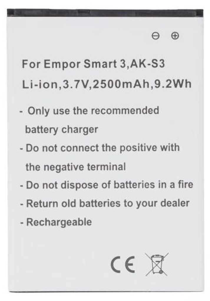 Akku für Emporia Smart 3, AK-S3, Li-ion, 3,7V, 2500mAh, Produktbild 