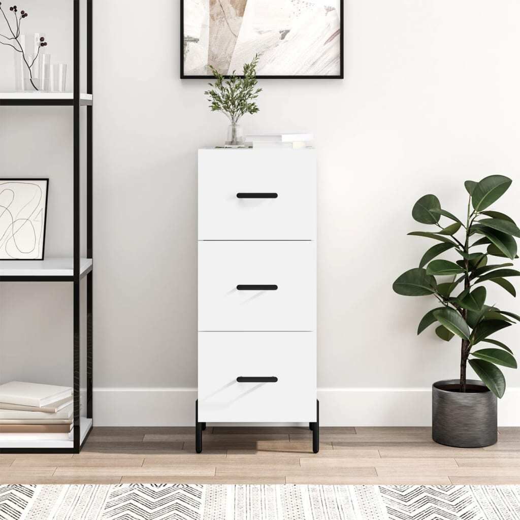 The Living Store Sideboard Weiß 34,5x34x90 cm Holzwerkstoff