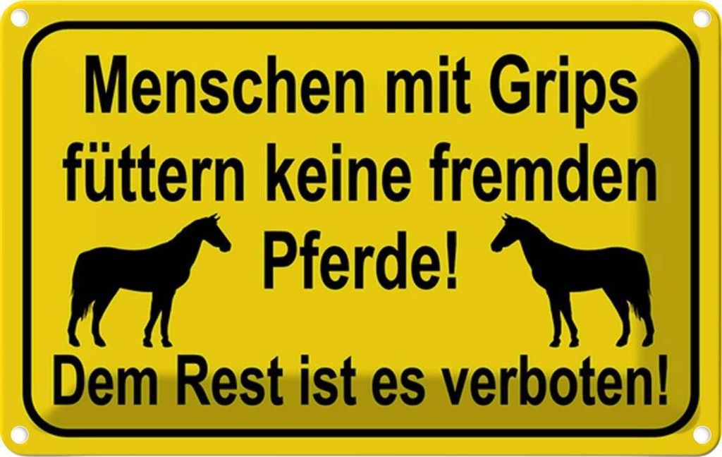 vianmo Blechschild 20x30 cm keine fremden Pferde füttern Warnschild Hinweisschild Sicherheit Vorsicht