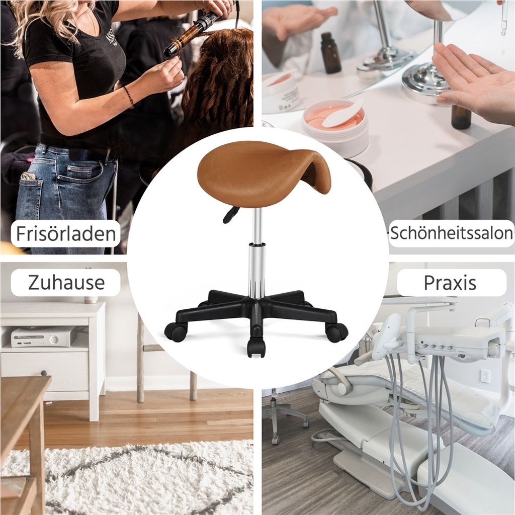 Yaheetech Sattelhocker Rollhocker Arbeitshocker Drehhocker Produktbild 9