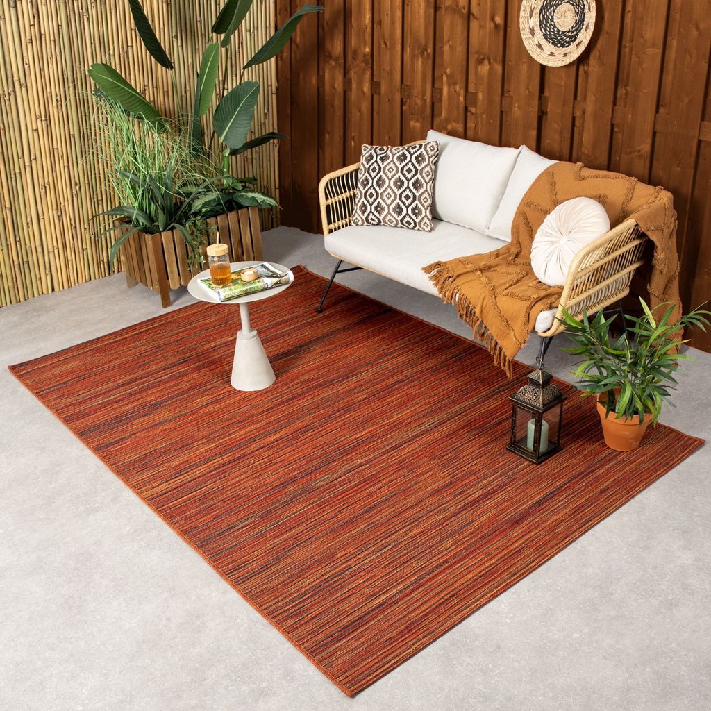 Volero - Outdoor Teppich - Torres Rot Meliert - 240x340 cm - Wohnzimmer, Esszimmer, Balkon, Garten, Terrasse - Modern