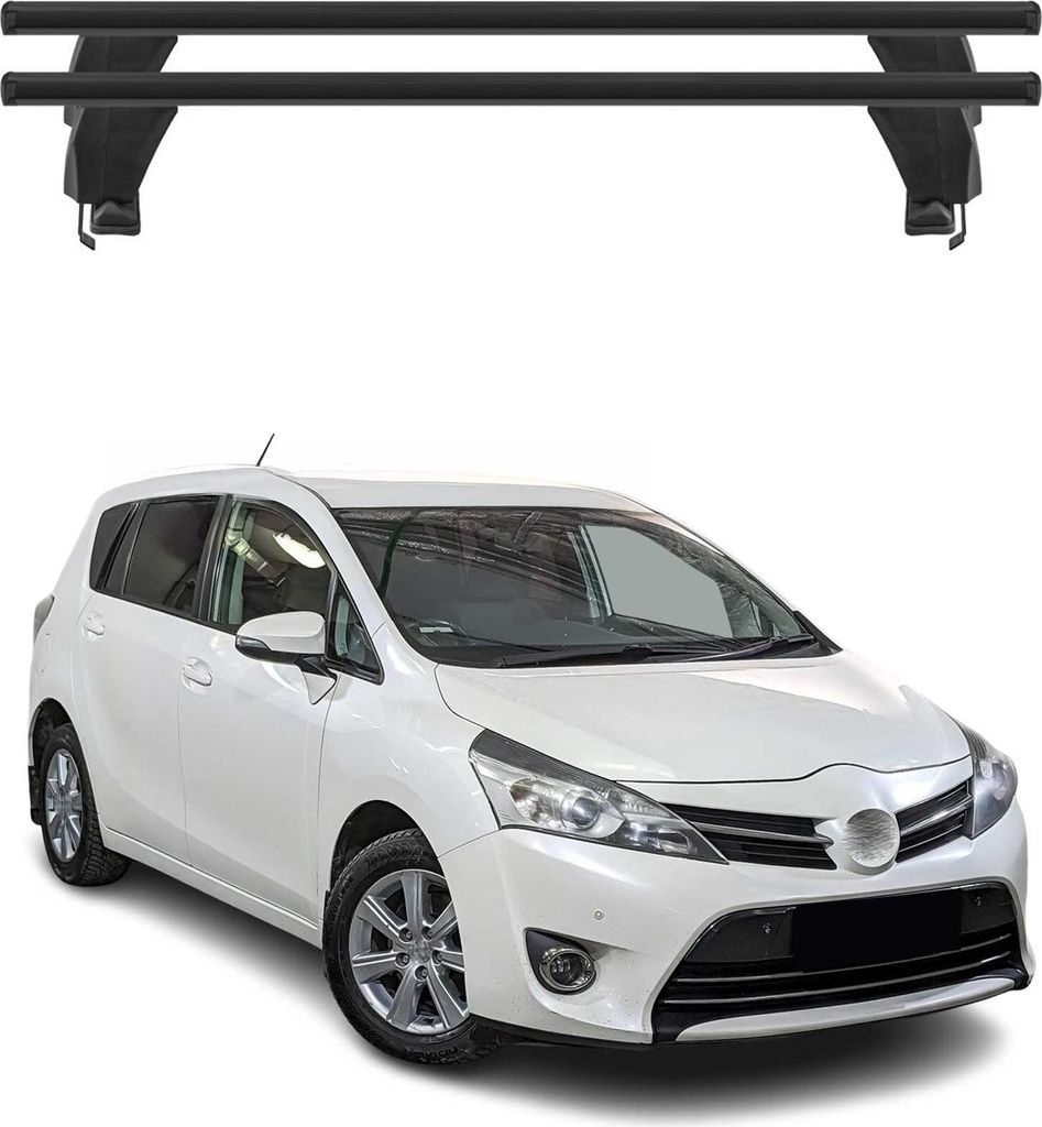 Menabo Dachträger Grundtäger für Toyota Verso 2009-2018 50kg Alu Schwarz 2 tlg