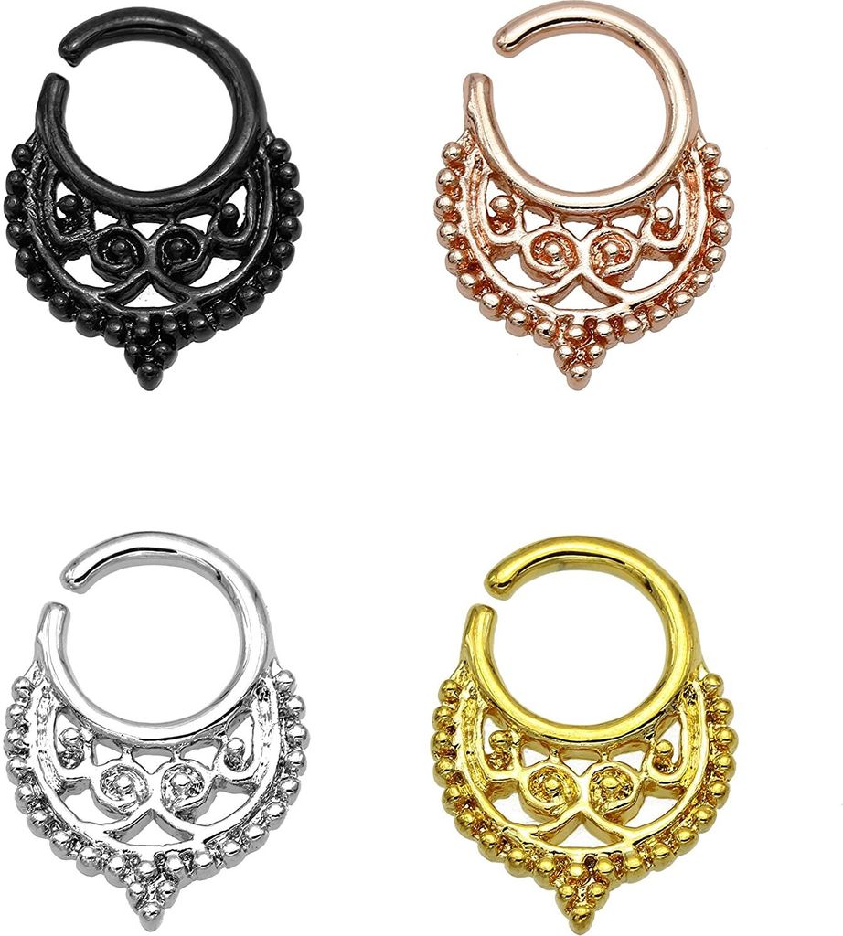 Karisma Titan G23 Septum Ring Nasenring Nasenpiercing- 1,2x8mm hfs-77 - Gold