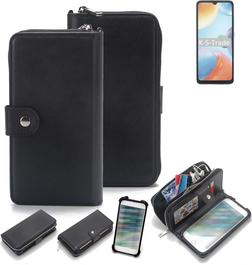 K-S-Trade 2in1 Handyhülle Schutzhülle kompatibel mit Xiaomi Redmi 10C & Portemonnee Cover Handy Hülle Case Etui Geldbörse Wallet Bookstyle Hülle