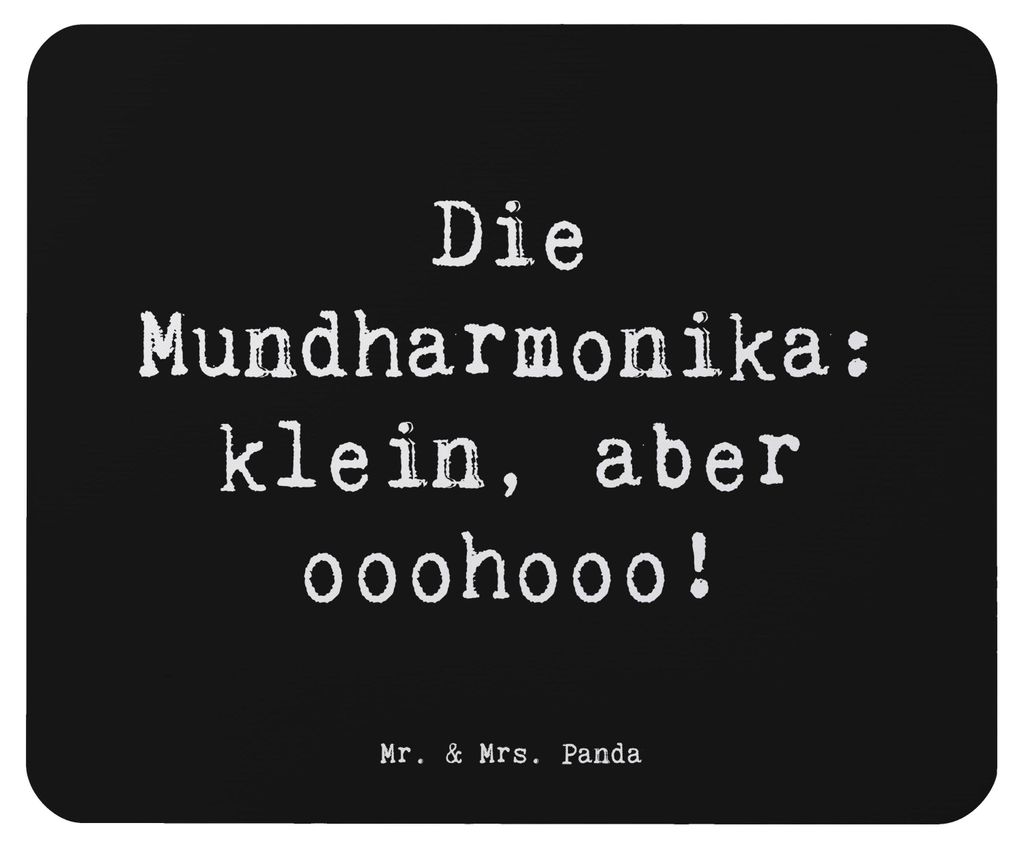Mr. & Mrs. Panda Mouse Pad Spruch Mundharmonika Ohooo - Schwarz - Geschenk, Musikinstrument, Folklore, Atemtechnik, pc mauspad, Blues, notebook, kl...