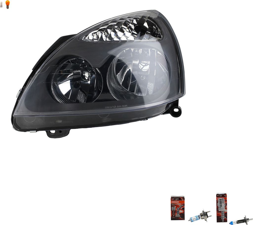 Johns, Scheinwerfer + Osram Night Breaker Laser passend für Renault Clio BB BC CB Links 7701057654