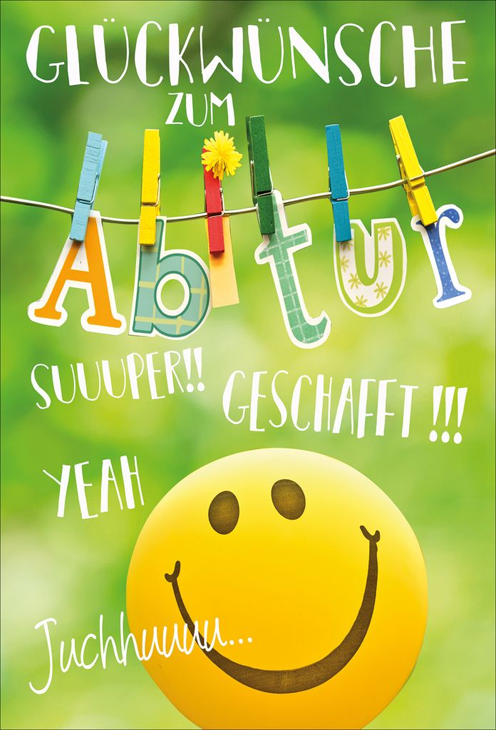 Abitur Glückwunschkarte - Format 11,5 x 17 cm mit Briefumschlag - Weigert
