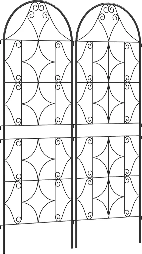 Tuteur Plante Grimpante Métal Anti-Rouille 150cm Support Stable Noir