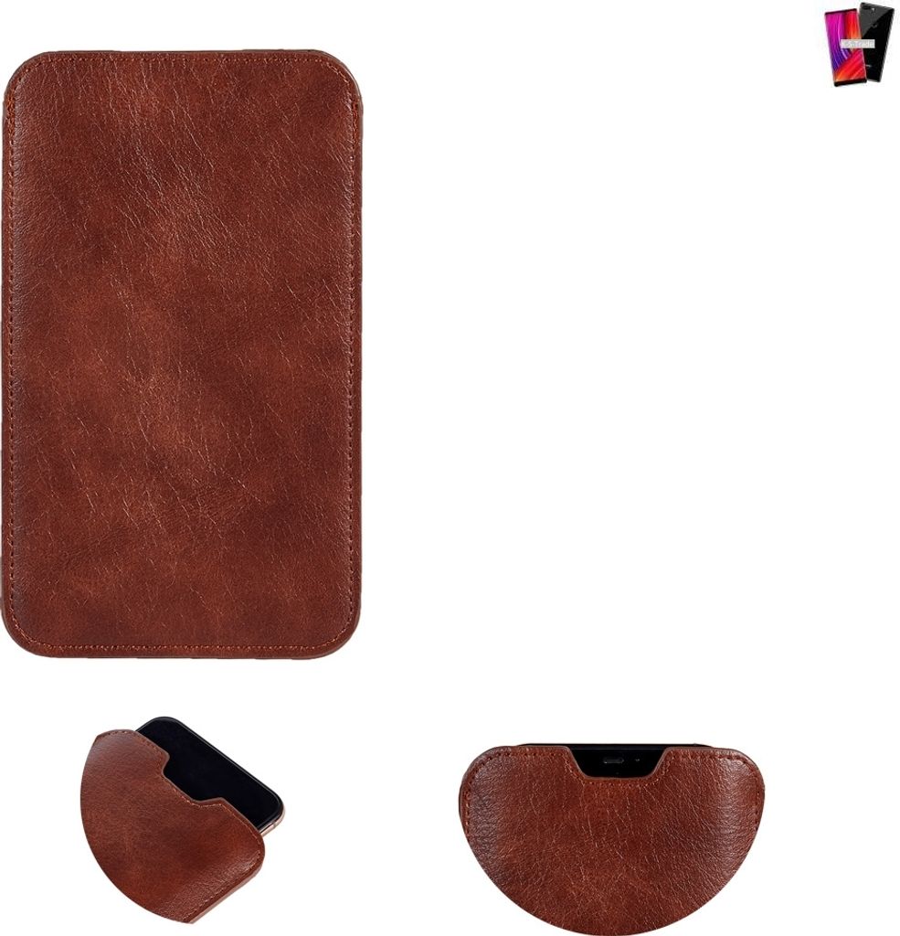 K-S-Trade Schutzhülle Handyhülle kompatibel mit Oukitel MIX 2 Handytasche Kunstleder Sleeve in braun