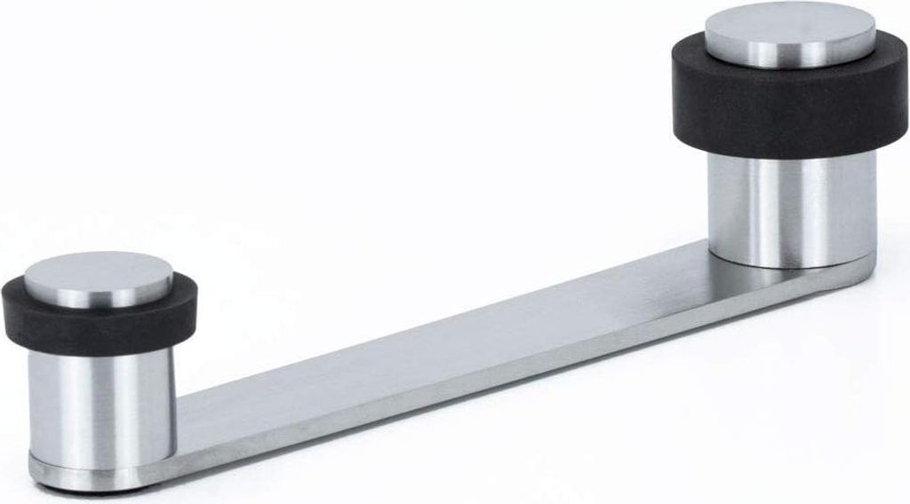 Große Türstopper - rostfreies Stahl und Gummi - 100 mm - schwarz