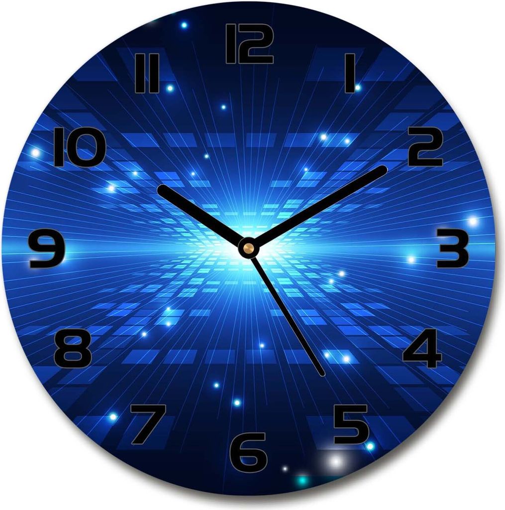 Wanduhr aus Glas 30fi Glasbild Glasuhr Gehärtetes Glas - schwarze-zeiger - Three-dimensional background