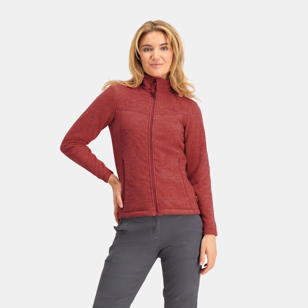 NOMAD Rubio Fleece-Weste Damen | S | Rot | Leicht & schnell trocknend | 2 Reißverschlusstaschen