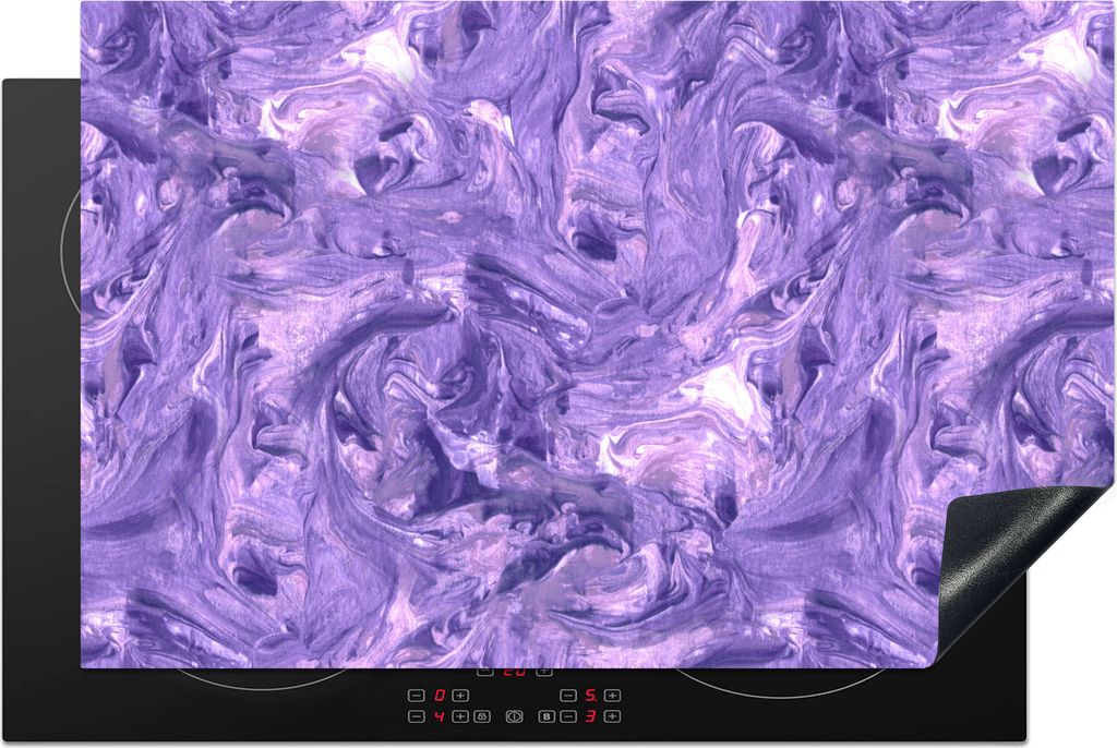 KitchenYeah Herdabdeckplatte Violett - Marmor - Muster , 81x52cm, Küche Deko, Glaskeramikkochfeld Herdabdeckung, Abdeckplatte fùr Kochfeld