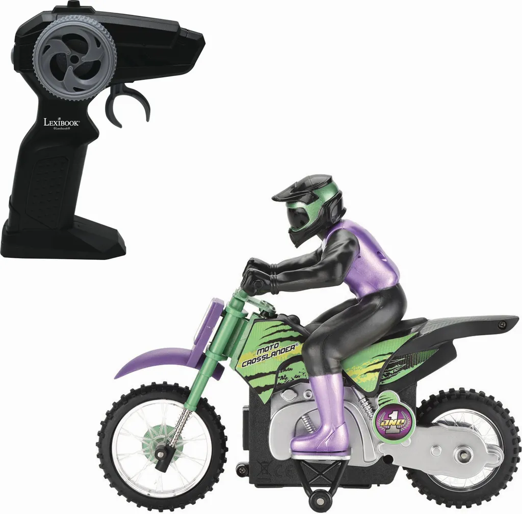 Moto Télécommandée Crosslander Cascade Extrême avec Lumières LED Flashy