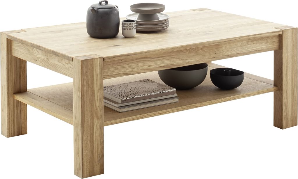 Couchtisch >SILIAS< in Wildeiche teilmassiv - 115x65x46 (BxHxT)