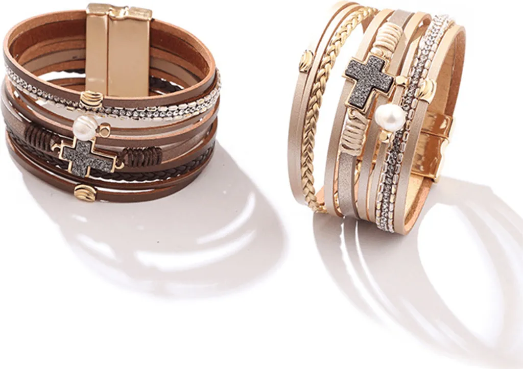 Regalo Speciale: Bracciale Lux con Croce Marrone | Consegna Rapida - 3