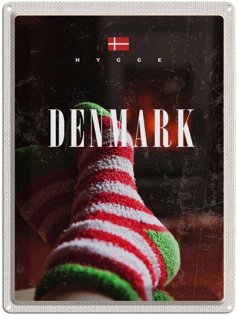 vianmo Blechschild 40x30 cm Dänemark Socken gemütlich Winterzeit Bildmotiv Reisemotiv Abenteuer Reisen Europa Urlaub