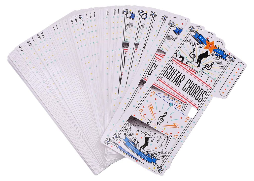 56 Guitar Chord Flash Cards Color Coded Fingering Charts Thick Laminated Portable Music Learning Tool Acoustic Electric Guitar Practice for