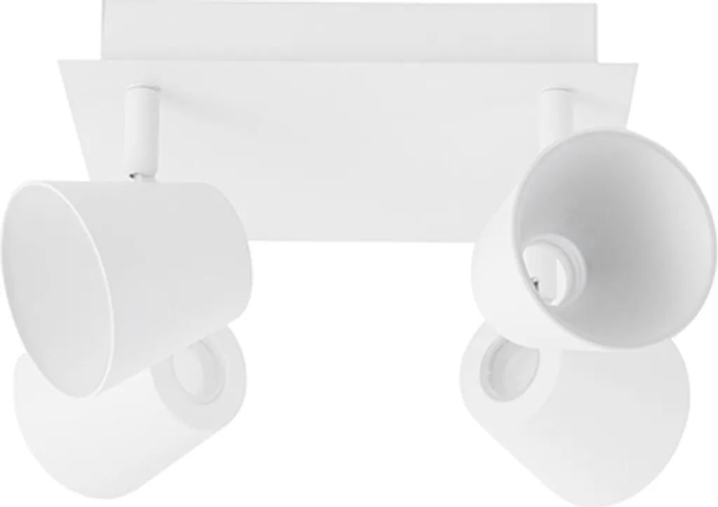 Spot LED Carré 4-fl. Blanc Biagio Nova Luce avec Têtes Pivotantes 20W