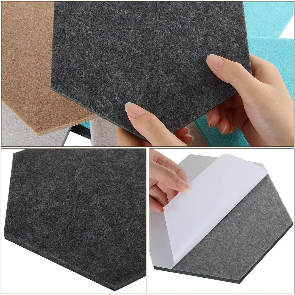 Panneau mémo hexagonal en feutre multicolore - Set DIY de 10 unités - 2