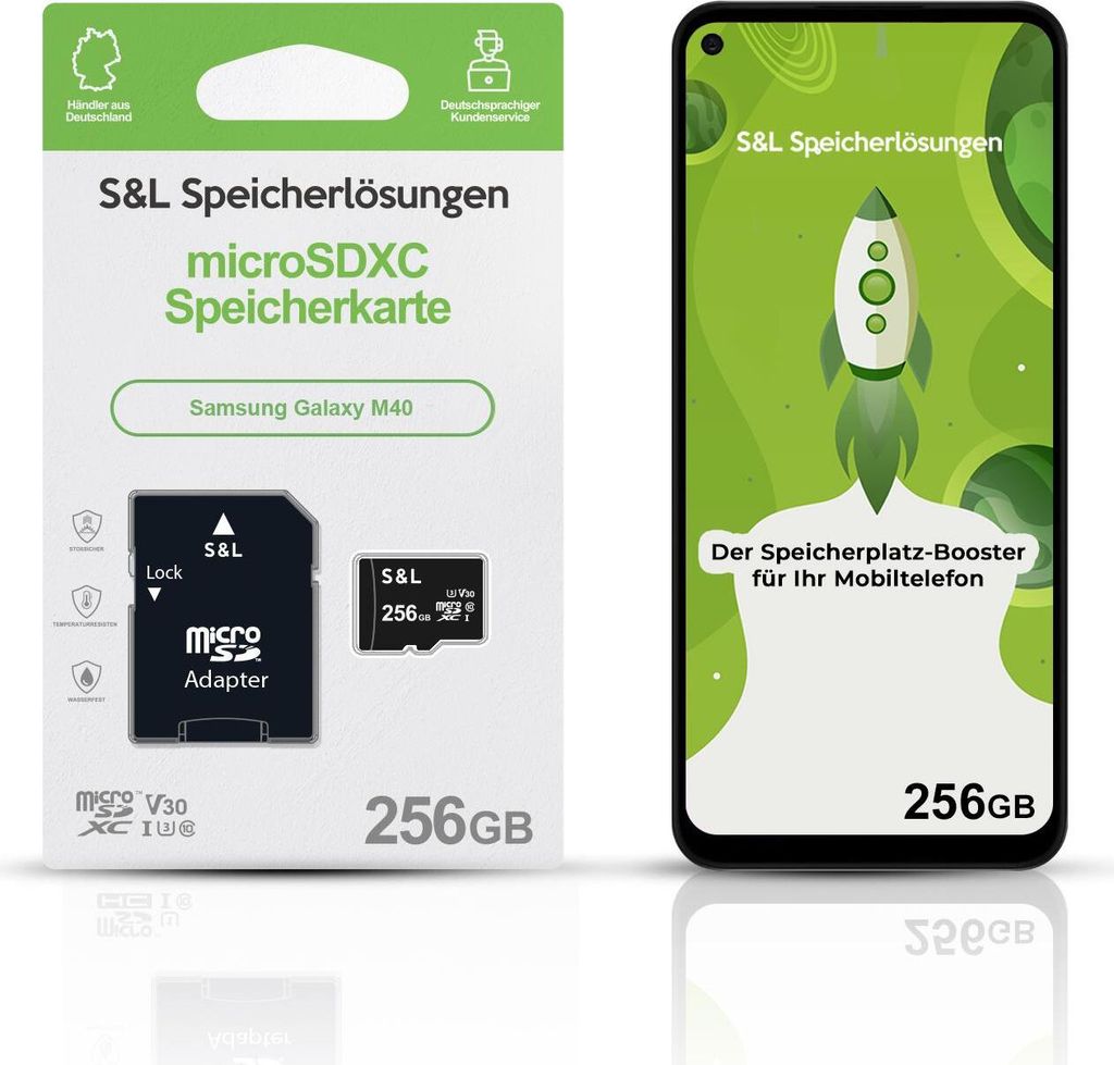 microSD Speicherkarte S&L für Samsung Galaxy M40 - Speicherkapazität: 256 GB