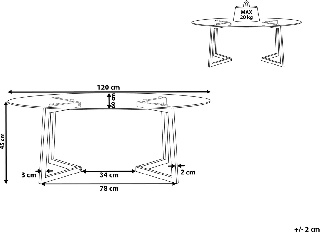 Table basse verre et métal argenté 120 cm : Solidité et design épuré - 3