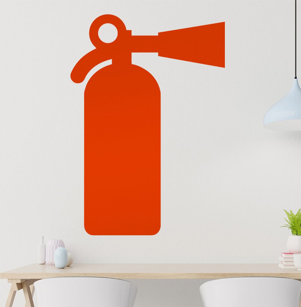 Feuerlöscher Wandtattoo in 6 Größen - Wandaufkleber Wall Sticker - Dekoration, Küche, Wohnzimmer, Schlafzimmer, Badezimmer