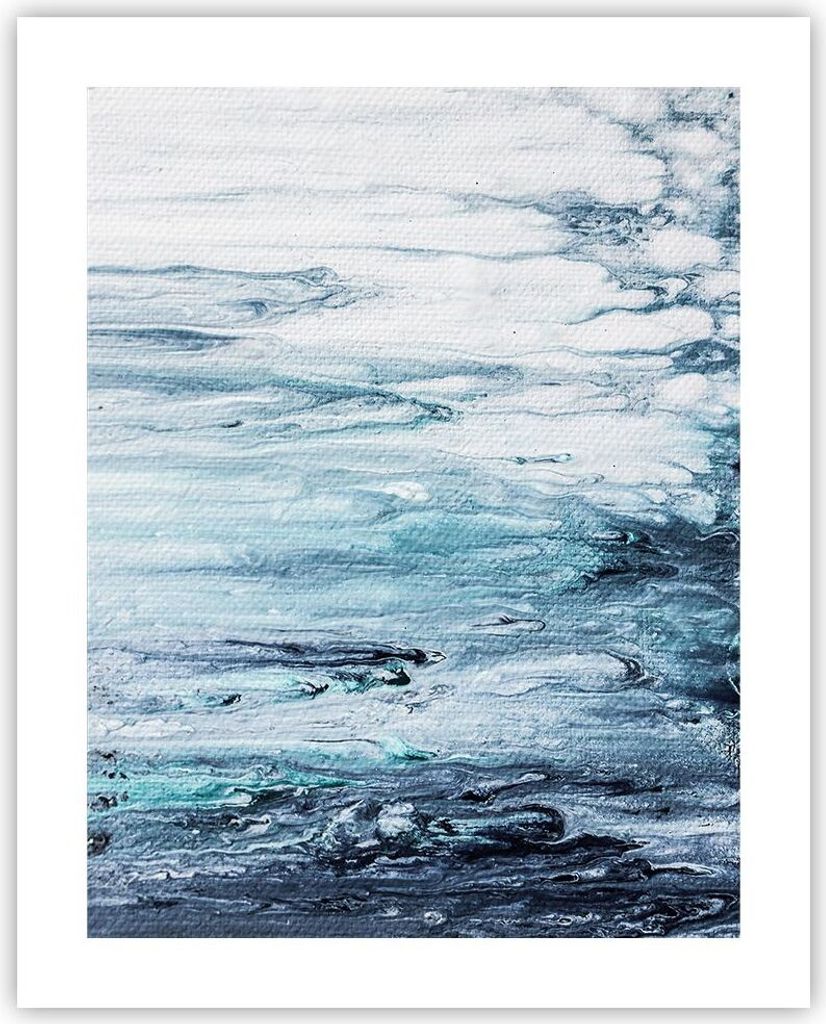 Poster - Poster ohne Rahmen - Abstraktion Prellung Blau - 40x50 cm - Wand Bild - Wanddeko - Wandbilder - Kunstposter - Wandposter - Bilder - Kunstd...