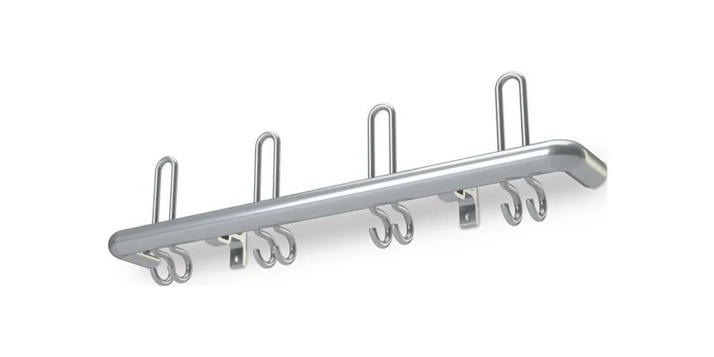 Portemanteau Alu.F2 1600mm haute capacité 16 manteaux et 8 chapeaux