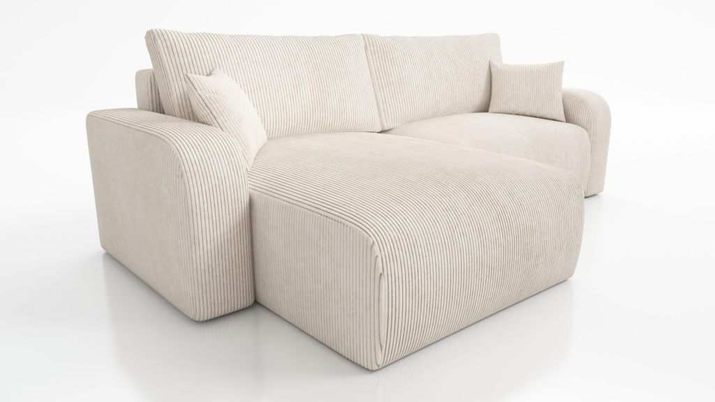 Wohnero24 Habana Mini Ecksofa 248x153 cm mit Schlaffunktion 204x133 cm – Eckcouch mit Bettkasten – Cord Sofa L-Form – Wohnlandschaft Klein ...