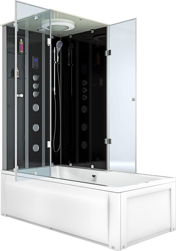 Dusche Wanne Kombination K05-R33-EC Duschkabine 90x180 cm Produktbild 
