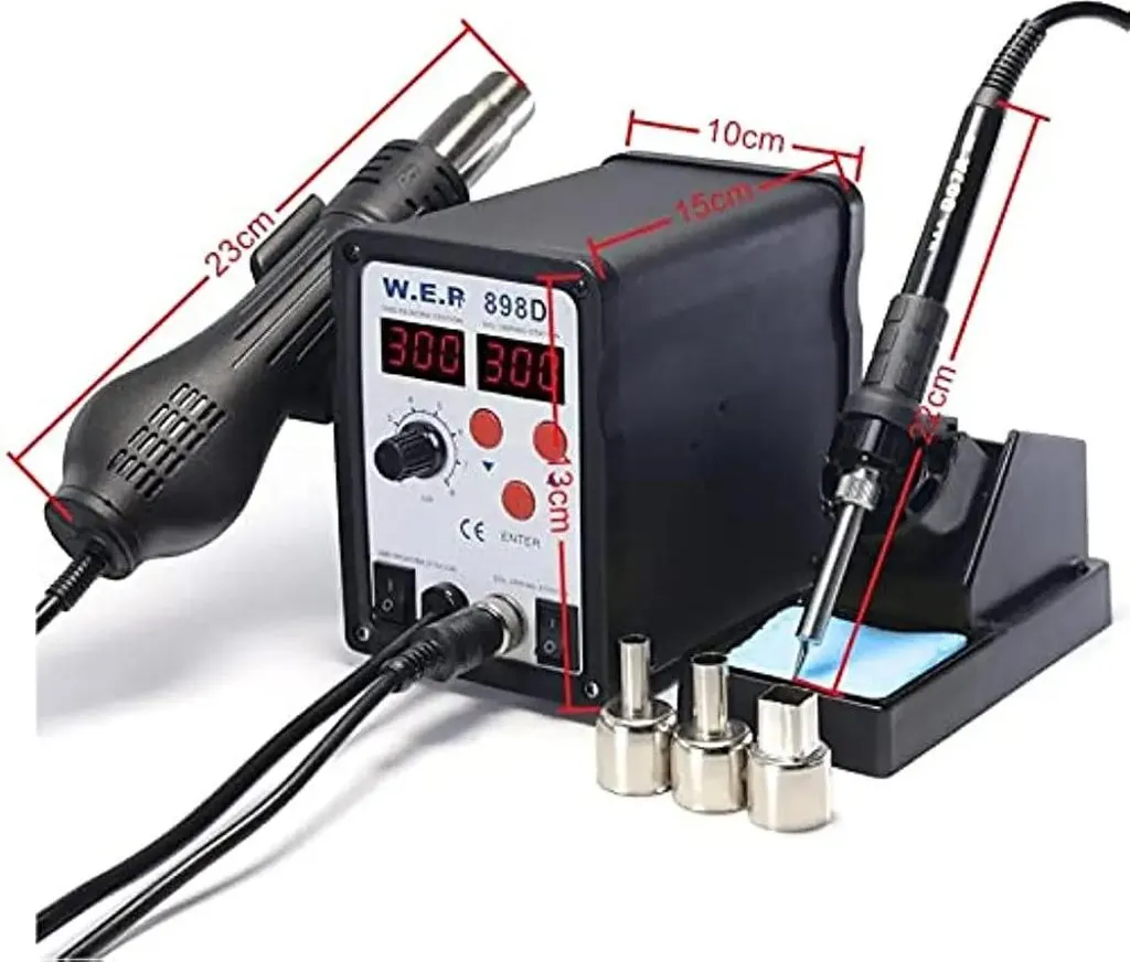 Station de soudage 898D : réparez vos circuits avec l'air chaud et le fer