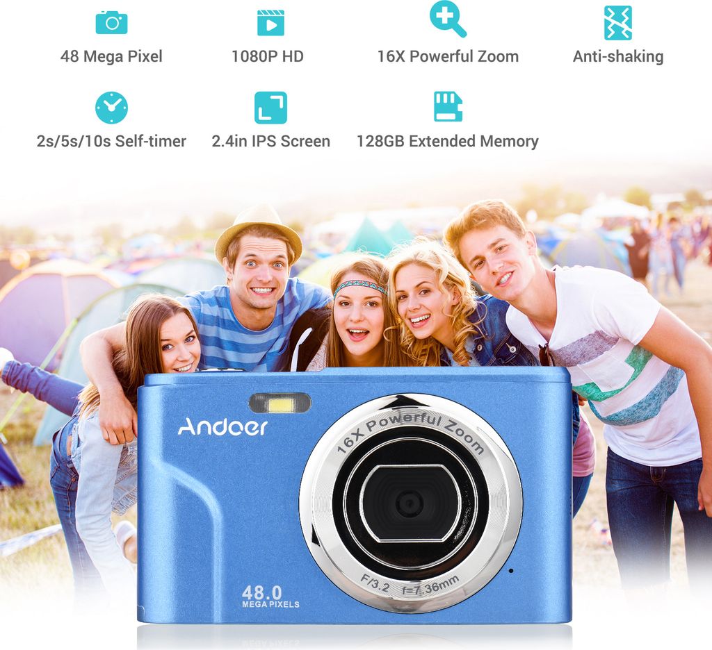 Tragbare Digitalkamera ,1080P Videokamera, 48 MP 2,4'' Produktbild 10